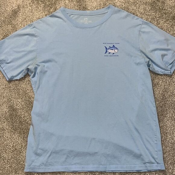 Southern Tide Skipjack Tuna Logo T Shirt UNC North Carolina Blue Boating Fishing - Picture 6 of 6